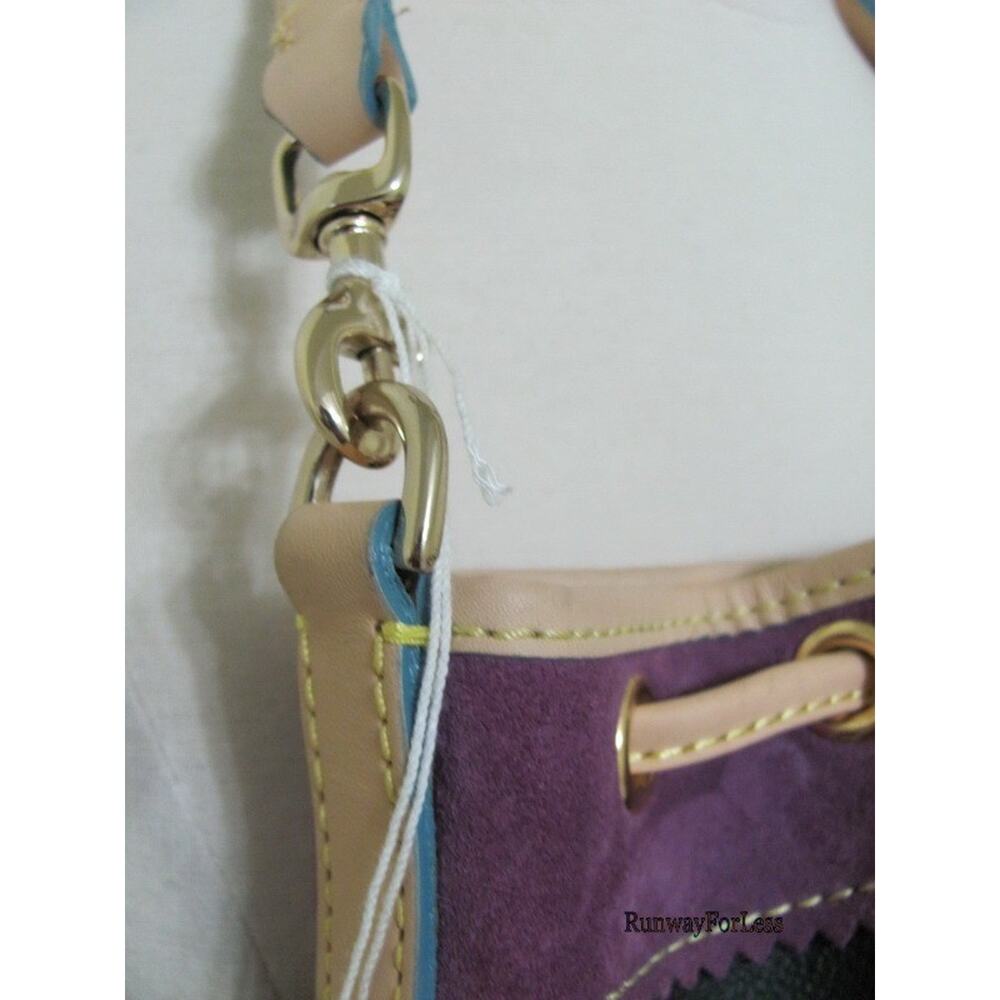 New DOONEY & BOURKE Charms Black Mini Bucket Drawstring Shoulder Bag Purse Vtg - Picture 8 of 14